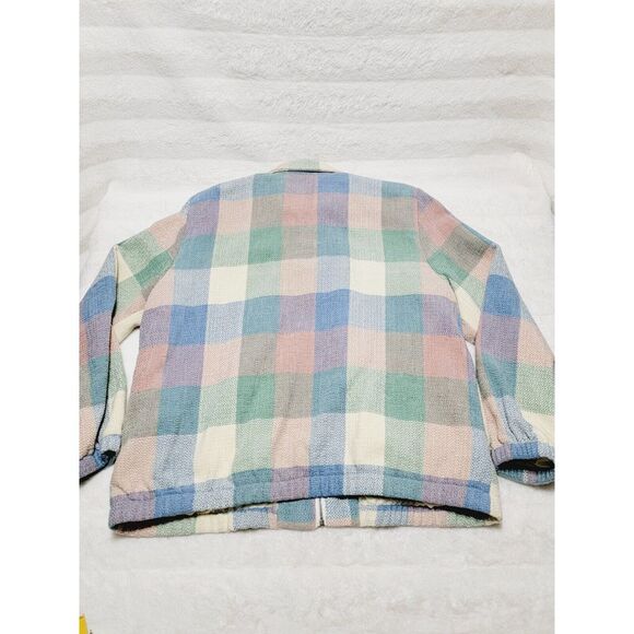 Alfred Dunner Jacket TWILL Plaid Check Womens 16 Full Zip Vintage Shoulder Pads - Picture 7 of 7